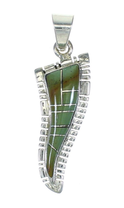 Turquoise Inlay Southwest Silver Pendant MX65350