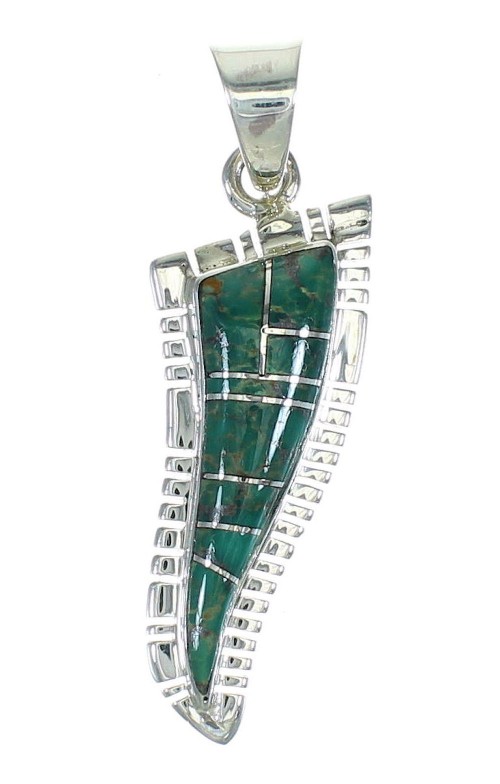 Turquoise Inlay Southwest Silver Jewelry Pendant MX65351