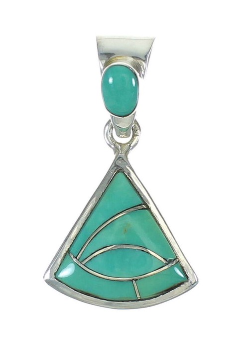 Sterling Silver Turquoise Inlay Pendant MX65360