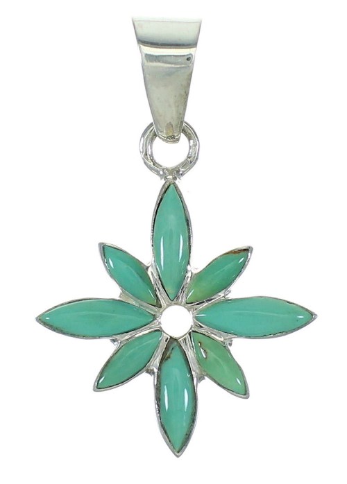 Flower Silver Turquoise Pendant MX65372