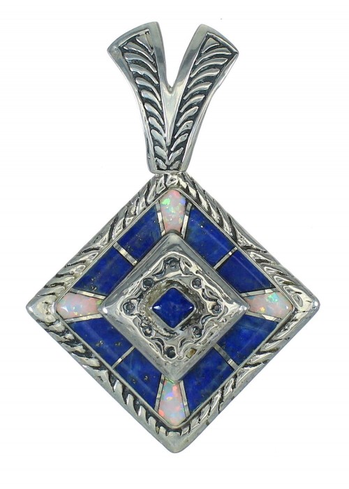 Southwest Opal Lapis Sterling Silver Pendant MX64024