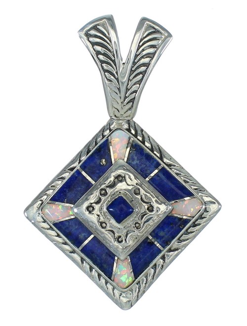 Opal Lapis Inlay Sterling Silver Pendant MX64029