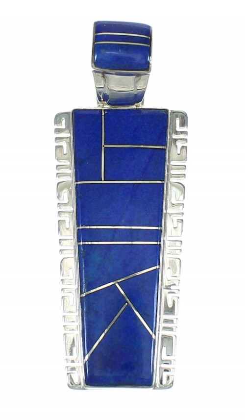 Lapis Inlay Genuine Sterling Silver Pendant MX64110