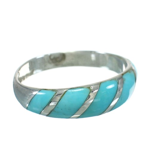 Sterling Silver Southwest Turquoise Ring Size 7-3/4 YX79373