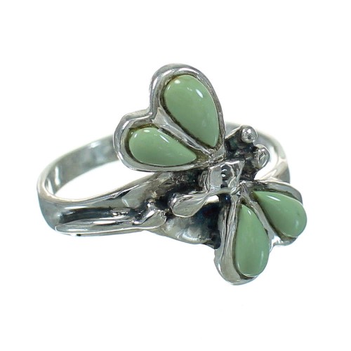 Turquoise Inlay Southwest Silver Dragonfly Ring Size 6-1/4 AX79466