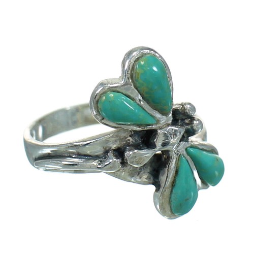 Turquoise Sterling Silver Dragonfly Jewelry Ring Size 4-3/4 AX79495