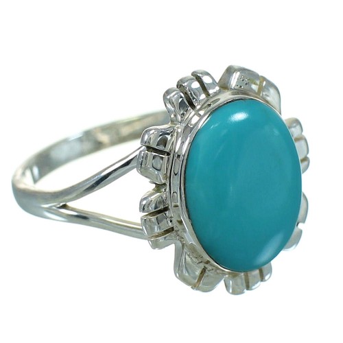 Southwestern Turquoise And Sterling Silver Jewelry Ring Size 4-3/4 YX69985