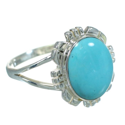 Turquoise And Genuine Sterling Silver Southwest Jewelry Ring Size 4-3/4 YX69999