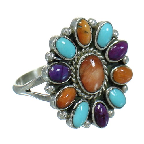 Sterling Silver Multicolor Ring Size 7 QX70487