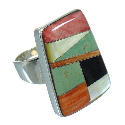 WhiteRock Sunset Sterling Silver Multicolor Ring Size 6-3/4 QX71456