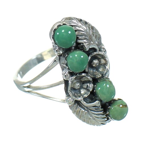 Turquoise Silver Southwest Flower Ring Size 4-3/4 YX81004