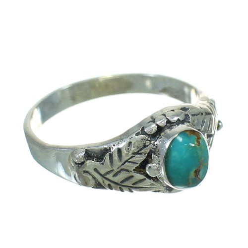 Silver Turquoise Southwestern Ring Size 5-1/4 YX81099