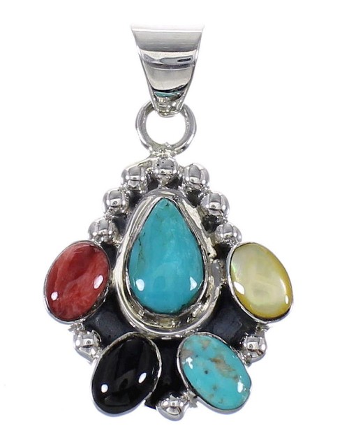 Multicolor Genuine Sterling Silver Southwest Pendant MX64794