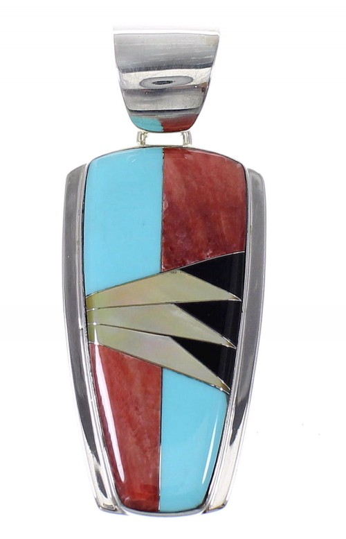 Sterling Silver Southwest Multicolor Pendant MX64813