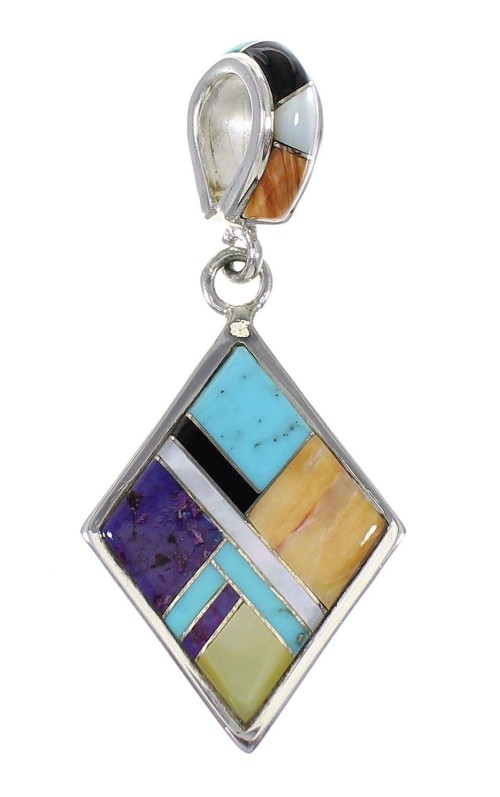 Multicolor Southwest Sterling Silver Pendant MX64852