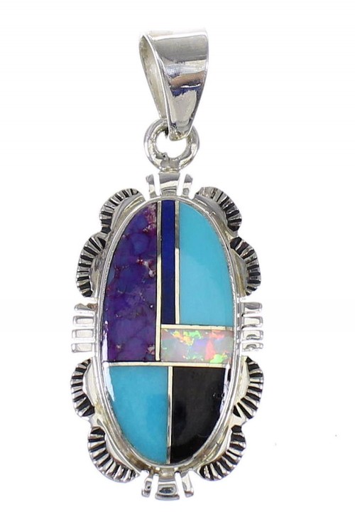 Sterling Silver Multicolor Southwest Jewelry Pendant MX64885