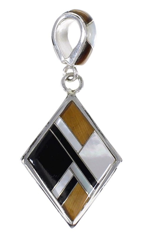 Silver Multicolor Southwest Pendant MX64899