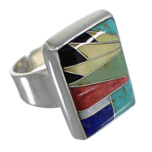 Multicolor And Silver Ring Size 7-1/2 YX77492