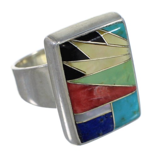 Multicolor And Authentic Sterling Silver Ring Size 8-1/2 YX77495