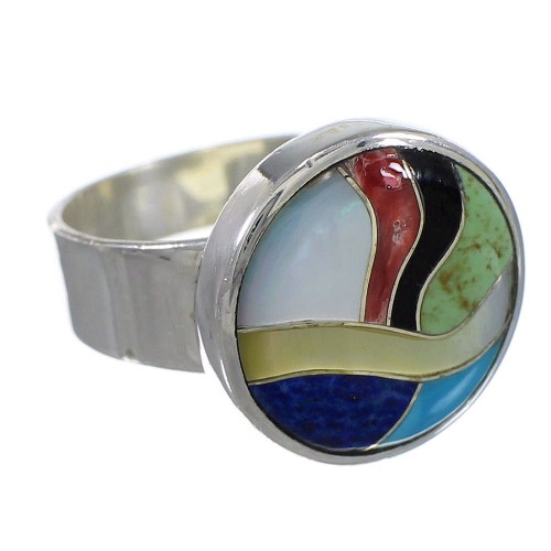 Sterling Silver Multicolor Southwest Ring Size 7-1/2 YX77514