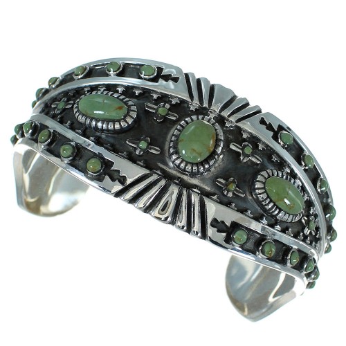 Turquoise Sterling Silver Southwestern Cuff Bracelet RX78366