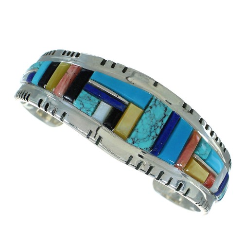 Silver Southwestern Multicolor Cuff Bracelet AX78100