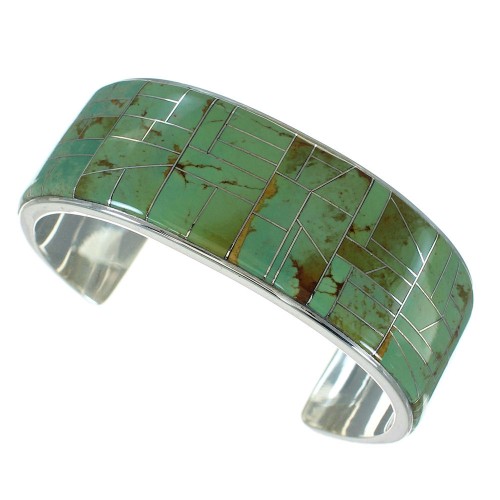 Turquoise Sterling Silver Southwestern Jewelry Cuff Bracelet AX77987