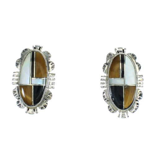 Multicolor Silver Post Earrings AX81226