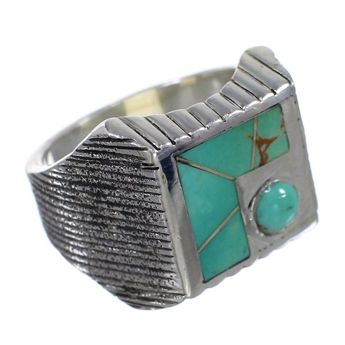 Turquoise And Silver Southwestern Ring Size 5-1/4 WX80933