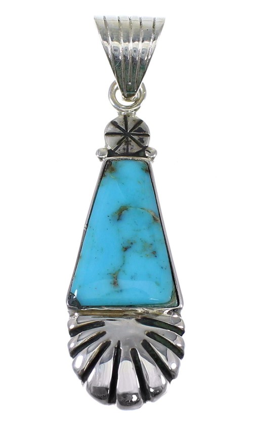 Sterling Silver Turquoise Southwestern Pendant RX82200