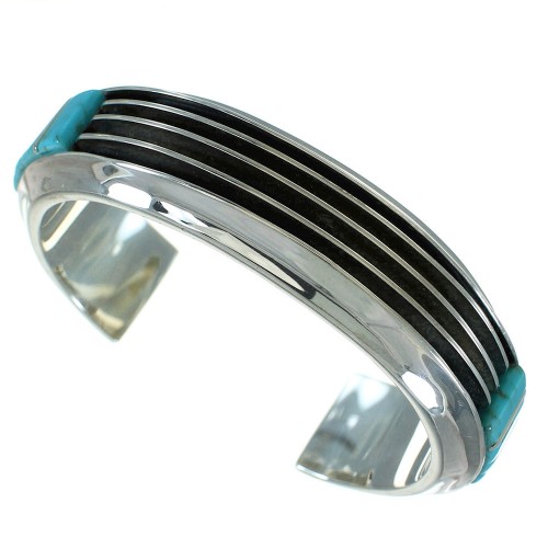 Turquoise Silver Southwestern Cuff Bracelet AX78148