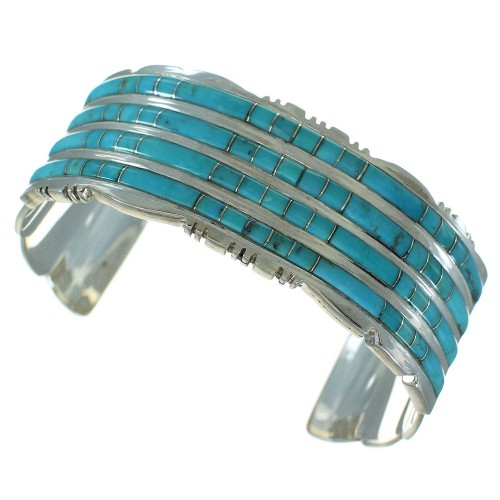 Southwest Turquoise Sterling Silver Cuff Bracelet AX78158