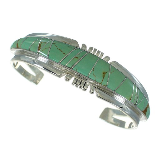 Southwest Turquoise Authentic Sterling Silver Cuff Bracelet AX78296