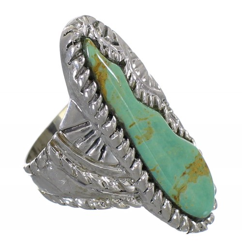 Silver Southwestern Turquoise Jewelry Ring Size 5-3/4 QX74911