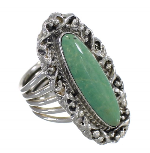 Southwestern Turquoise Sterling Silver Jewelry Ring Size 5-1/2 QX74942