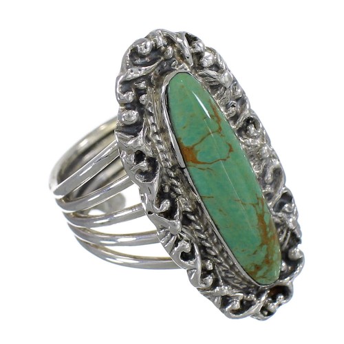 Authentic Sterling Silver And Southwestern Turquoise Ring Size 8-1/4 QX75094
