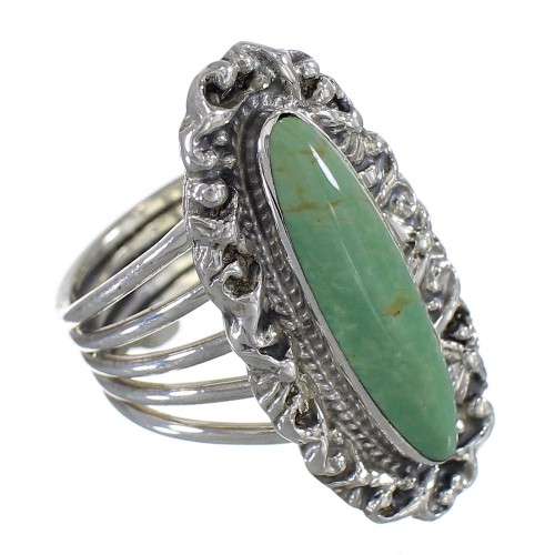 Genuine Sterling Silver And Southwestern Turquoise Ring Size 6 QX75098