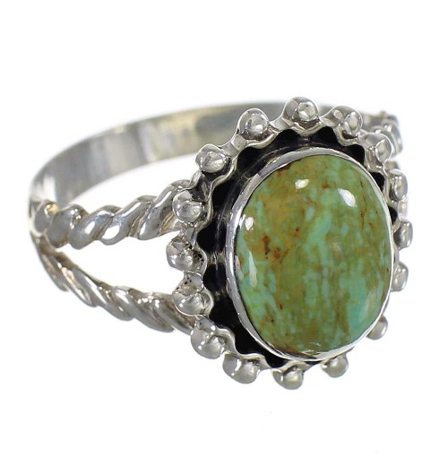 Southwest Jewelry And Authentic Sterling Silver Turquoise Ring Size 4-1/2 QX75130