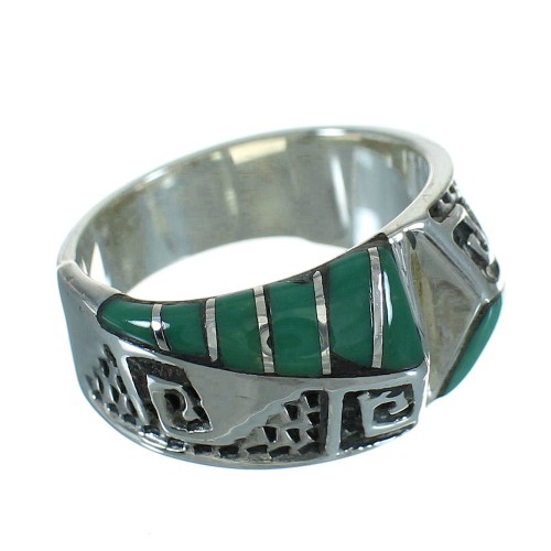 Turquoise Silver Southwest Water Wave Ring Size 5-3/4 QX81651