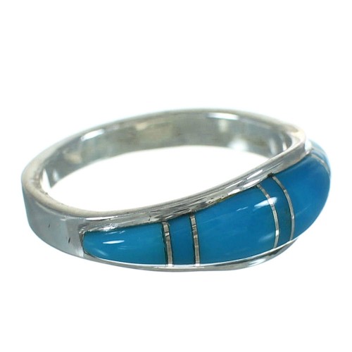 Southwest Sterling Silver And Turquoise Ring Size 4-1/2 YX76477