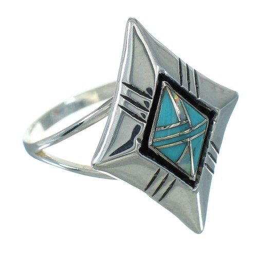 Turquoise Opal Silver Southwestern Ring Size 4-3/4 YX71167