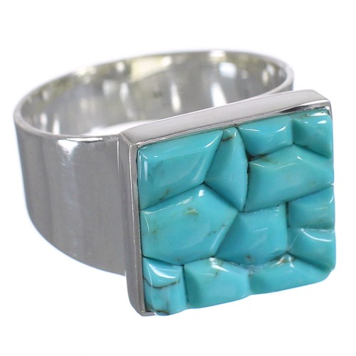 Sterling Silver And Turquoise Southwest Ring Size 11-1/2 YX68709
