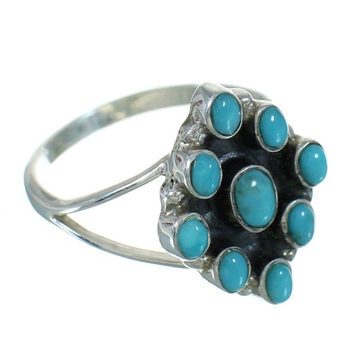 Turquoise And Silver Southwestern Jewelry Ring Size 5-1/2 YX71573