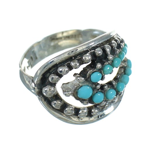 Silver Jewelry Turquoise Southwestern Ring Size 6 YX71614