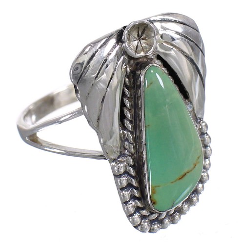 Authentic Sterling Silver Southwestern Turquoise Flower Ring Size 6-1/2 QX80728