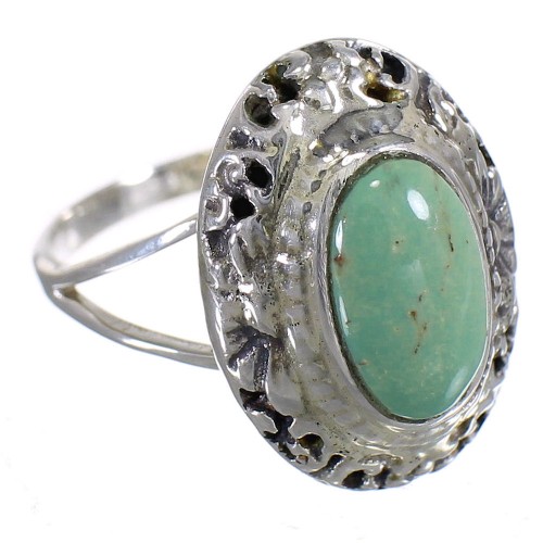 Sterling Silver And Turquoise Southwest Jewelry Ring Size 7-1/4 YX73783