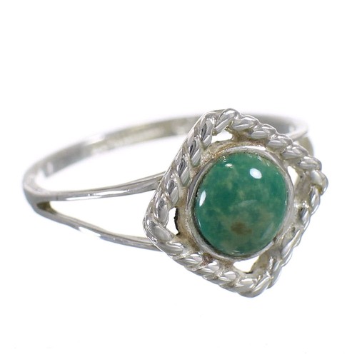 Turquoise Southwestern Sterling Silver Jewelry Ring Size 5-3/4 YX73852