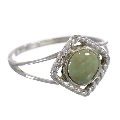 Genuine Sterling Silver Southwest Turquoise Ring Size 6-1/4 YX73860