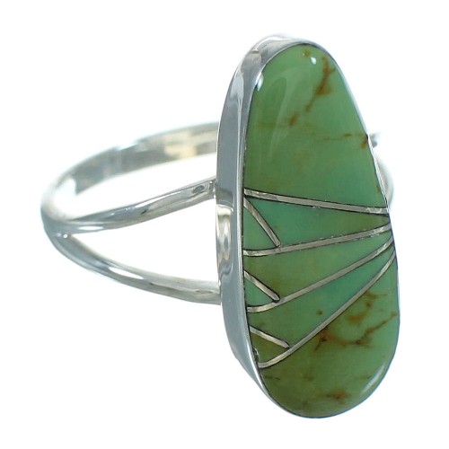 Southwestern Turquoise Sterling Silver Ring Size 5-1/2 YX69521