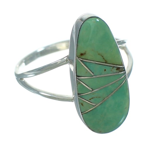 Southwest Silver Turquoise Ring Size 7-3/4 YX69530